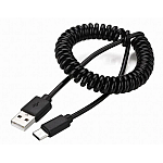 Cablu de date USB la USB type C spiralat negru