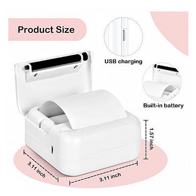 Mini imprimanta termica portabila pentru telefon 1 rola inclusa