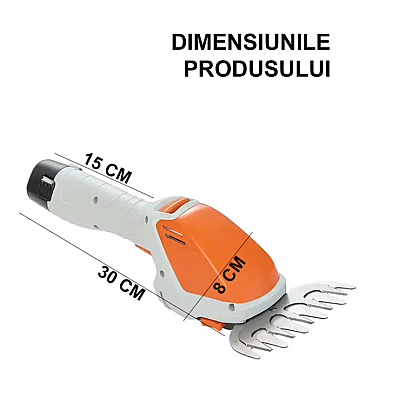 Foarfeca gradinarit electrica 2 in 1 acumulator pentru tuns Iarba gard viu sau arbusti 2 foarfeci Incluse