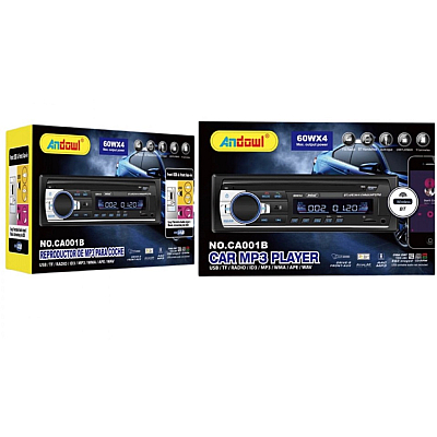 Player auto MP3 Andowl CA001B radio BT USB SD AUX FM telecomanda