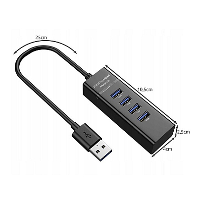 Hub cu 4 Porturi USB 3.0 de 5 Gbps LED Indicator Compact Q 303