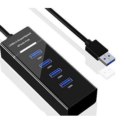 Hub cu 4 Porturi USB 3.0 de 5 Gbps LED Indicator Compact Q 303