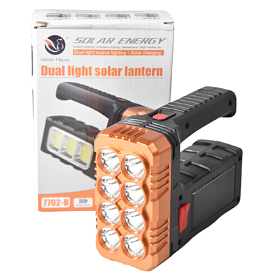 Lanterna de mana solara 7702 B cu Led SMD si incarcare USB