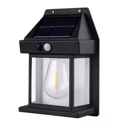 Lampa solara de perete tip bec clasic cu senzor de miscare fara fir LED 3W Lampa solara de perete tip bec clasic cu senzor de miscare fara fir LED 3W