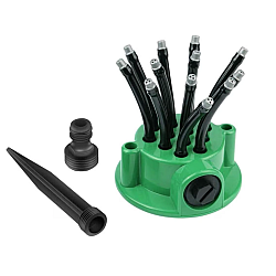 Stropitoare pentru gazon cu 12 duze flexibile Verde/Negru