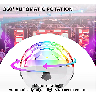 Bec LED E27 rotativ cu lumina ambientala de club