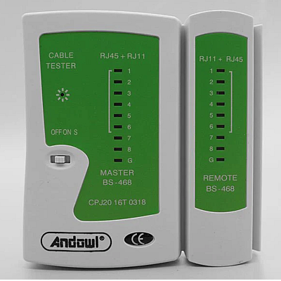 Tester cablu de retea Andowl RJ11 RJ45 25mA Q314