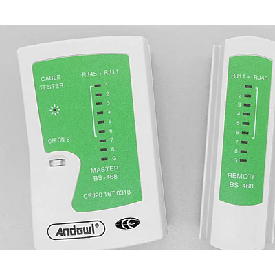 Tester cablu de retea Andowl RJ11 RJ45 25mA Q314