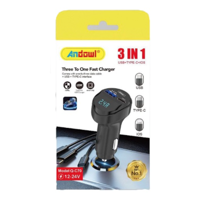 Modulator FM auto cu incarcator tip C Andowl Q C70 Modulator FM auto cu incarcator tip C Andowl Q C70