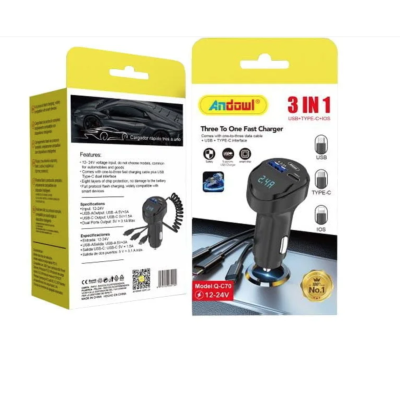 Modulator FM auto cu incarcator tip C Andowl Q C70 Modulator FM auto cu incarcator tip C Andowl Q C70
