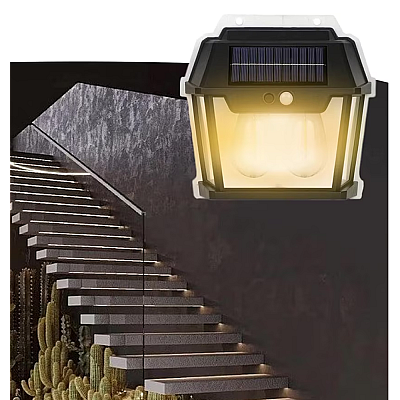 Lampa Solara de Perete Q D1522 Cu 2 becuri LED pentru exterior cu senzor de miscare si lumina