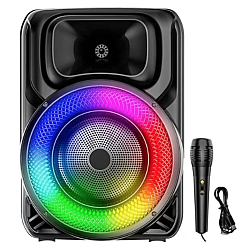 Boxa portabila cu microfon ZQS 8147 de 45W BT/FM/USB/AUX RGB 8 inch