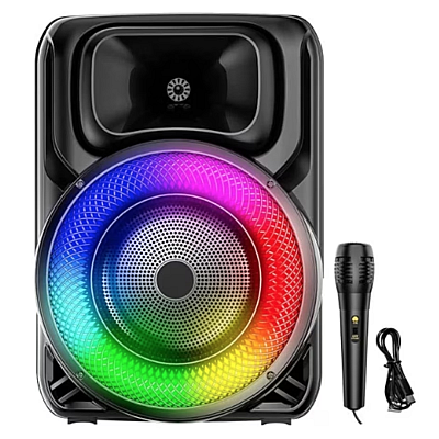 Boxa portabila cu microfon ZQS 8147 de 45W BT/FM/USB/AUX RGB 8 inch