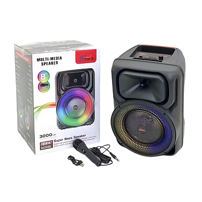 Boxa portabila cu microfon ZQS 8147 de 45W BT/FM/USB/AUX RGB 8 inch