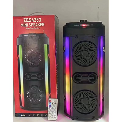 Boxa ZQS 4253 bluetooth cu panou solar si lumina RGB