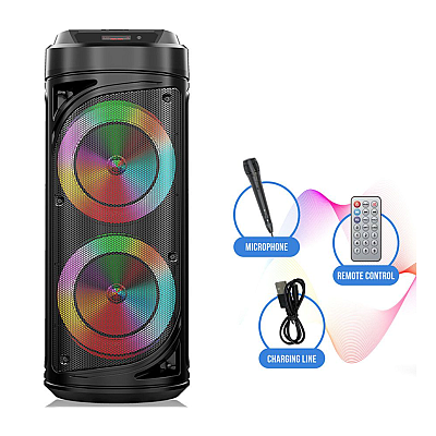 Boxa portabila Bluetooth ZQS 6212 Karaoke de 2 x 10W