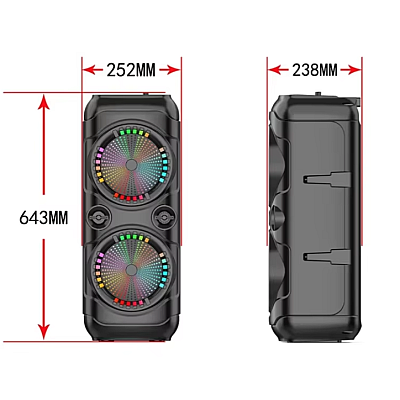 Boxa cu bluetooth si microfon ZQS 8229 dimensiune 2 x 8 inch