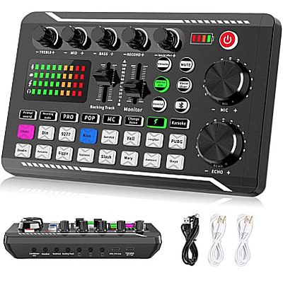 Placa de Sunet Live Q SK7 cu Mixer Audio Podcast si Schimbator de Voce