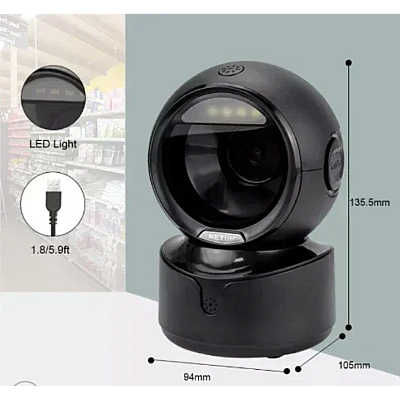 Scaner QR/coduri de bare de birou profesional Andowl Q SM5 negru