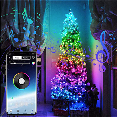 Instalatie decorativa RGB Cu Control Bluetooth Prin Aplicatie 5 metri Luminozitate Reglabila USB Multicolor