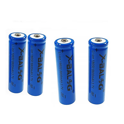 Set 2 Acumulatori X BALOG reincarcabili 18650 de 8800 mAh 3.7 V Li ion albastri