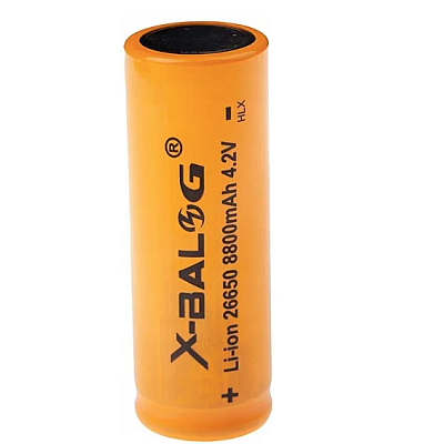 Acumulator X BALOG 26650 Reincarcabil capacitate 8800mAh Li ion 4.2V GALBEN