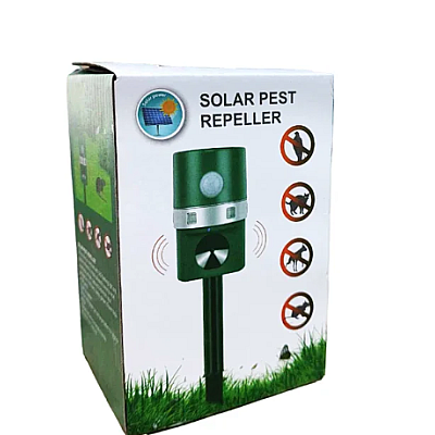 Aparat solar impotriva daunatorilor VERDE cu ultrasunete pentru gradina cu tarus buton on/off