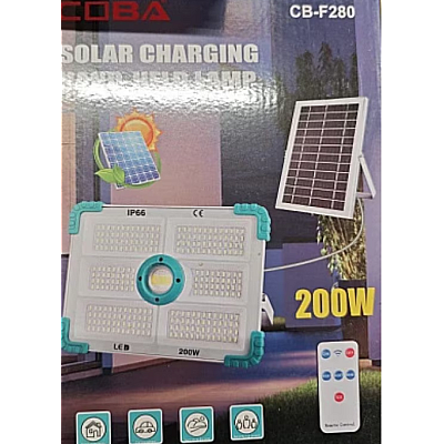 Proiector solar COBA CB F280 putere 200W si 280 LED alb/albastru 6 casete