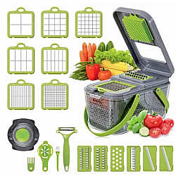 Razatoare multifunctionala Veggie Slicer 16 accesorii incluse lame din otel inoxidabil