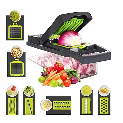 Razatoare multifunctionala Veggie Slicer 16 accesorii incluse lame din otel inoxidabil