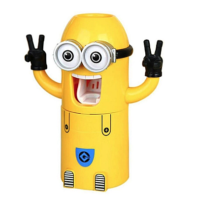 Dozator Minion pasta de dinti si suport periute