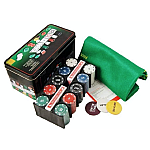 Set Joc de Poker cu 200 Jetoane si Cutie Metalica + Accesorii Complete