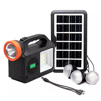 Kit solar de iluminare GD Times GD 102 cu 3 becuri radio