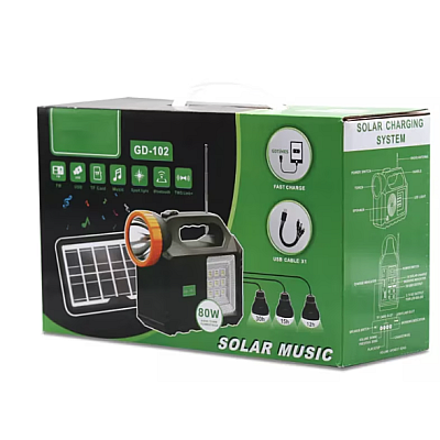 Kit solar de iluminare GD Times GD 102 cu 3 becuri radio