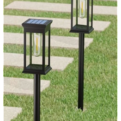 Lampa solara de gradina ALB CALD cu bec incorporat