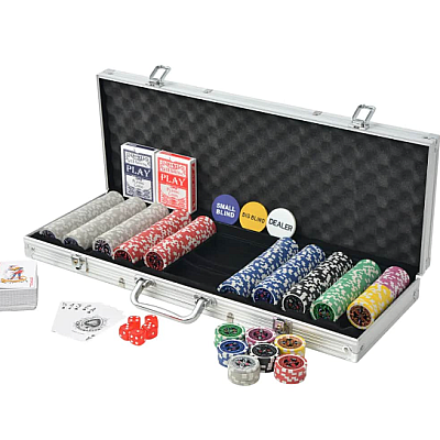 Set Joc de Poker cu 500 Jetoane si Valiza Aluminiu + Accesorii Complete