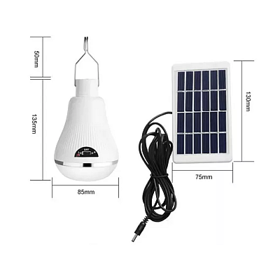 Bec LED cu panou solar GR 020 culoare alb cu agatatoare