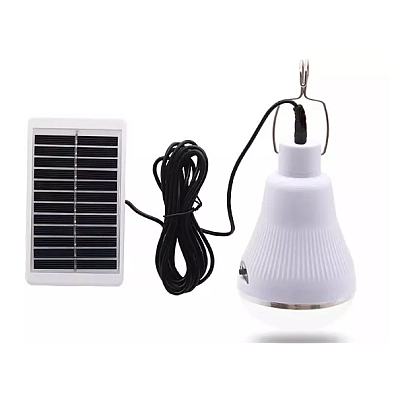 Bec LED cu panou solar GR 020 culoare alb cu agatatoare