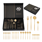 Set de 24 tacamuri elegante si rafinate cu un finisaj luxos AURII Set de 24 tacamuri elegante si rafinate cu un finisaj luxos AURII