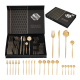 Set de 24 tacamuri elegante si rafinate cu un finisaj luxos AURII Set de 24 tacamuri elegante si rafinate cu un finisaj luxos AURII