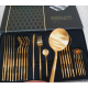 Set de 24 tacamuri elegante si rafinate cu un finisaj luxos AURII Set de 24 tacamuri elegante si rafinate cu un finisaj luxos AURII