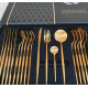 Set de 24 tacamuri elegante si rafinate cu un finisaj luxos AURII Set de 24 tacamuri elegante si rafinate cu un finisaj luxos AURII