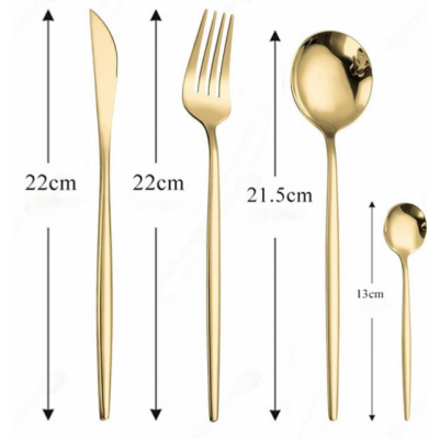 Set de 24 tacamuri elegante si rafinate cu un finisaj luxos AURII Set de 24 tacamuri elegante si rafinate cu un finisaj luxos AURII