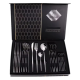 Set de 24 tacamuri elegante si rafinate cu un finisaj luxos ARGINTII Set de 24 tacamuri elegante si rafinate cu un finisaj luxos ARGINTII