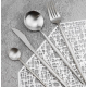 Set de 24 tacamuri elegante si rafinate cu un finisaj luxos ARGINTII Set de 24 tacamuri elegante si rafinate cu un finisaj luxos ARGINTII