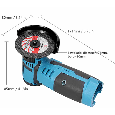 Mini Polizor Unghiular cu 2 Acumulatori 4 Discuri Incluse 12V Disc 76MM