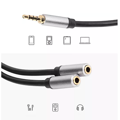 Cablu adaptor audio QHD74 de 3.5mm 20cm