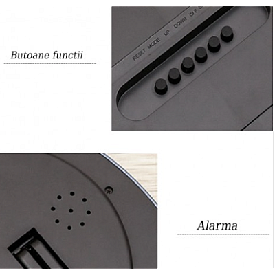 Ceas de perete/masa electronic RD A326 afisaj LCD cu alarma data temperatura