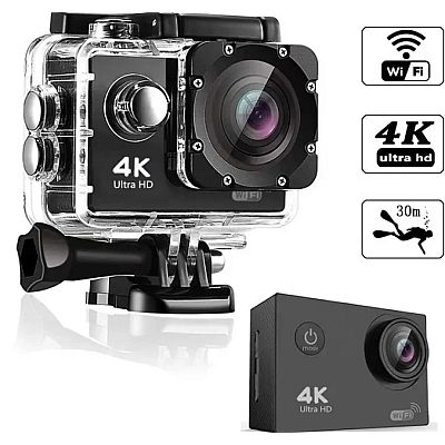 Camera Sport 4K UltraHD 30fps WiFi 16MP si Accesorii