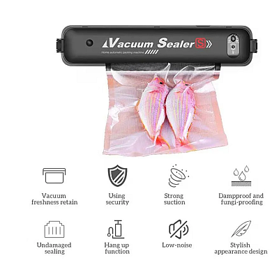 Aparat de sigilat si vidat alimente/ obiecte VACUUM SEALER Negru 90W 